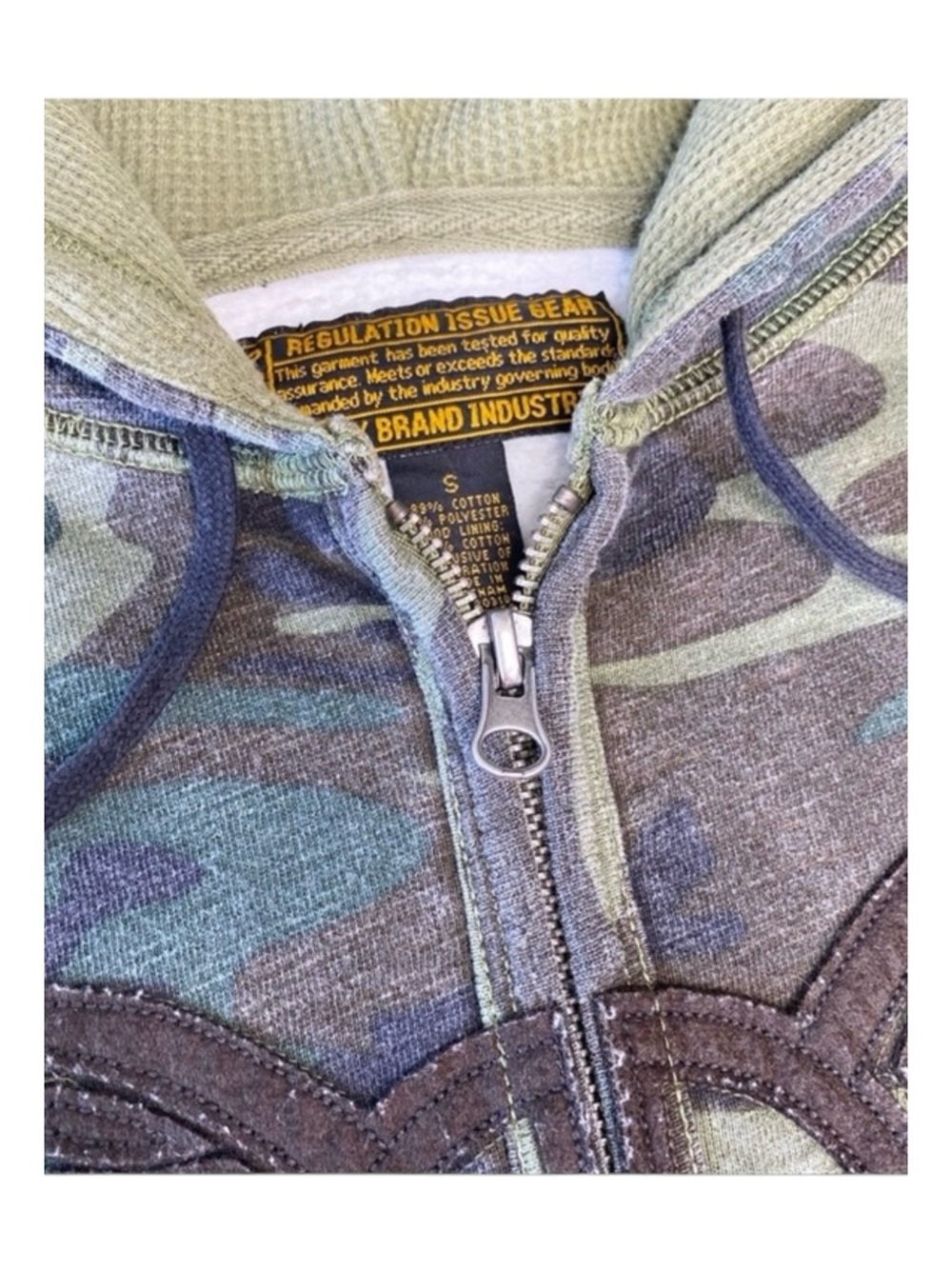 VHTF: new Lucky Brand シ Embroidered Winged Peace Sign Zip Hoodie Sweatshirt シ S - Picture 13 of 16